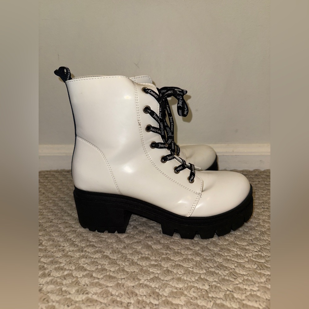 JUICY COUTURE White Combat Boots SIZE: 8 - Picture 4 of 10